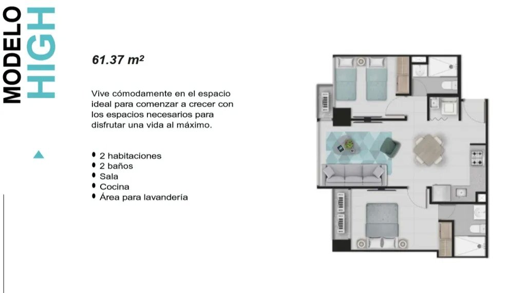 Apartamento en venta vía argentina