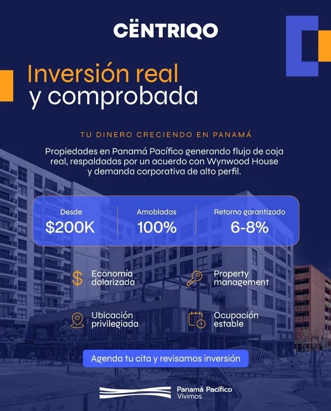 Venta de apartamento en centriqo panamá pacífico: inversión con rentabilidad inmediata