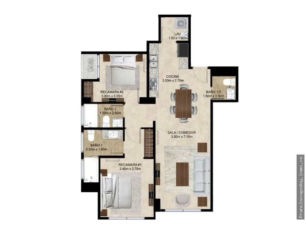 Apartamento en santa maría