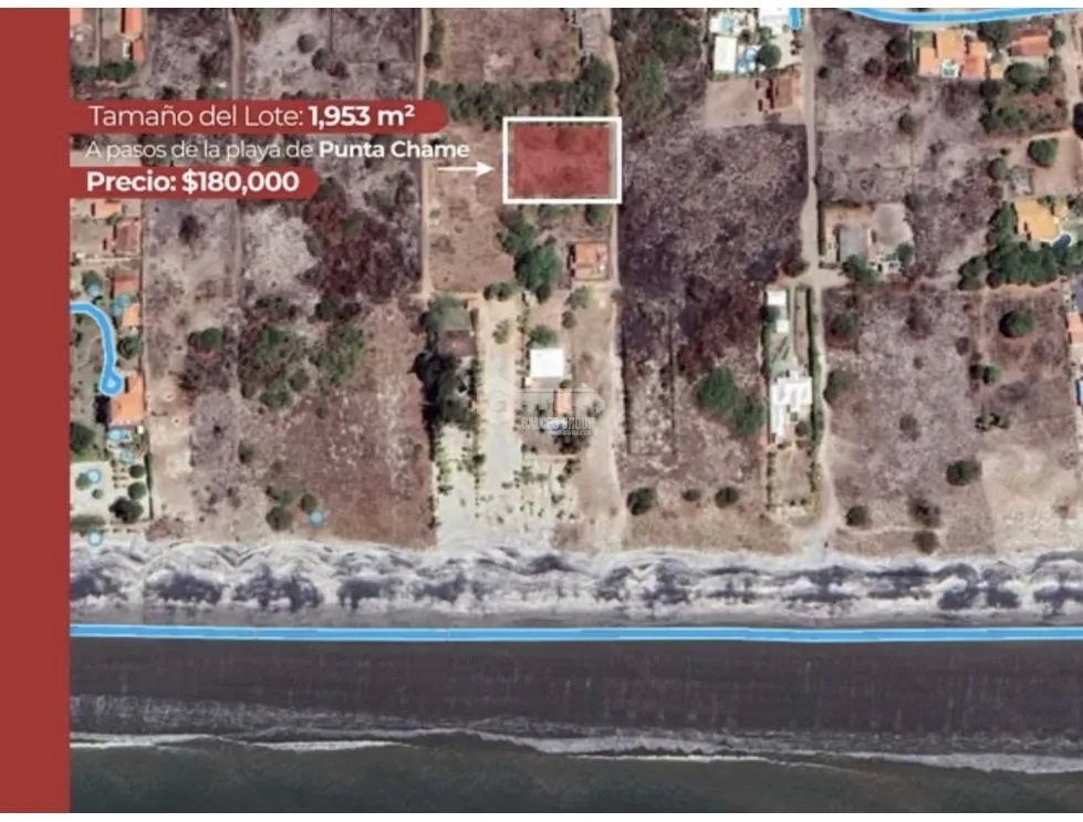 SE VENDE TERRENO EN  PUNTA CHAME 1953 M2 A PASOS DE LA PLAYA